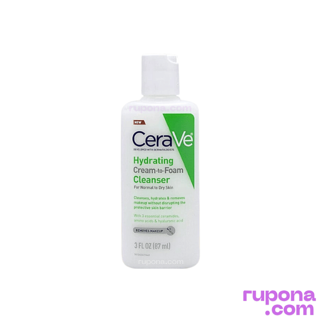 CeraVe Hydrating Cream To Foam Cleanser For Normal to Dry Skin 87ml price in BD.